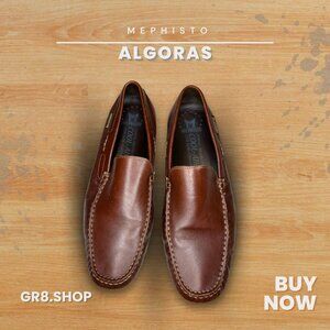 Mephisto Algoras Brown Leather Mens Slip-On Loafers Size 13 Made In Portugal